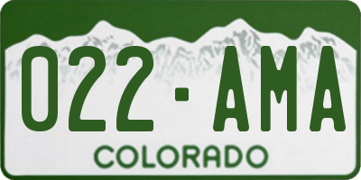 CO license plate 022AMA