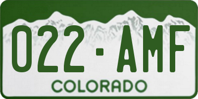 CO license plate 022AMF