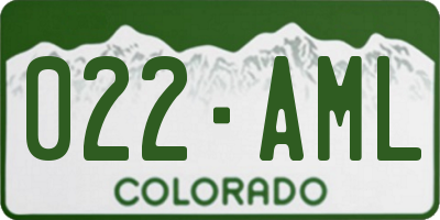 CO license plate 022AML