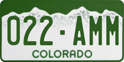 CO license plate 022AMM