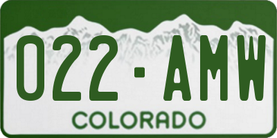 CO license plate 022AMW