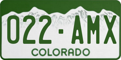 CO license plate 022AMX