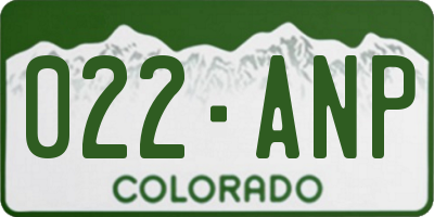 CO license plate 022ANP