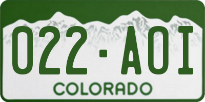 CO license plate 022AOI