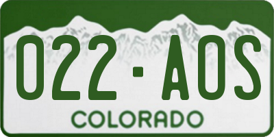 CO license plate 022AOS