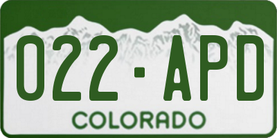 CO license plate 022APD