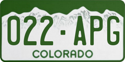 CO license plate 022APG
