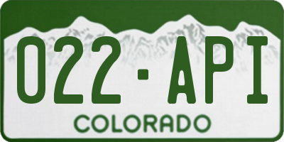 CO license plate 022API