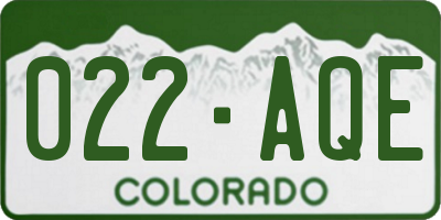 CO license plate 022AQE