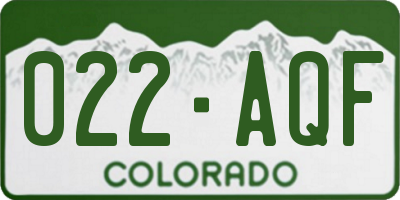 CO license plate 022AQF