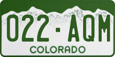 CO license plate 022AQM