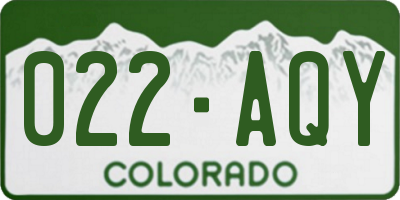 CO license plate 022AQY