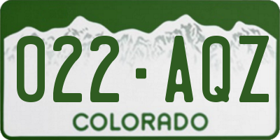 CO license plate 022AQZ
