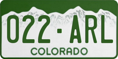 CO license plate 022ARL