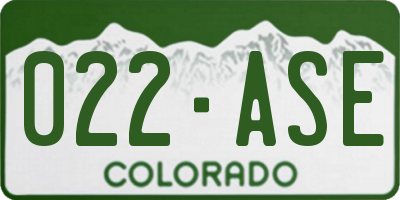 CO license plate 022ASE