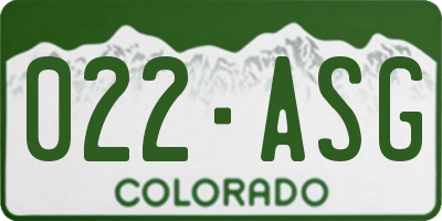 CO license plate 022ASG