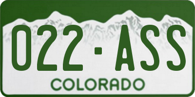 CO license plate 022ASS