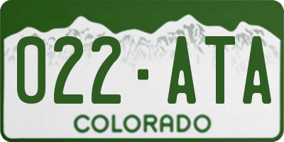 CO license plate 022ATA