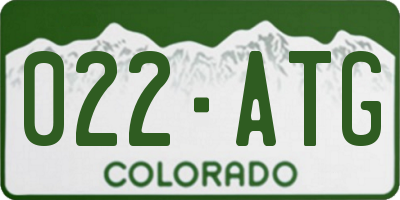 CO license plate 022ATG