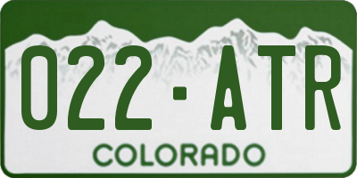 CO license plate 022ATR