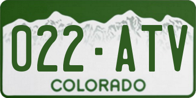 CO license plate 022ATV