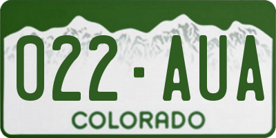 CO license plate 022AUA