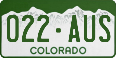 CO license plate 022AUS