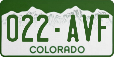 CO license plate 022AVF