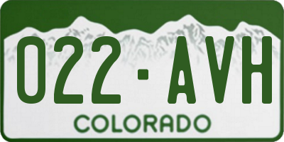 CO license plate 022AVH