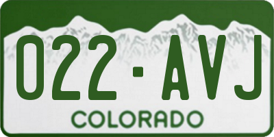 CO license plate 022AVJ