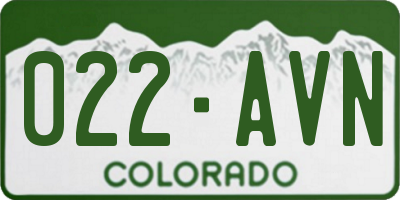 CO license plate 022AVN