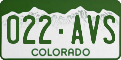 CO license plate 022AVS