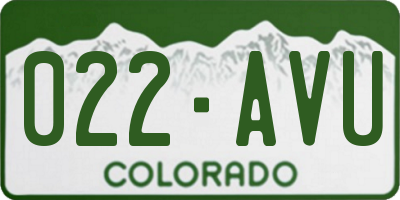 CO license plate 022AVU