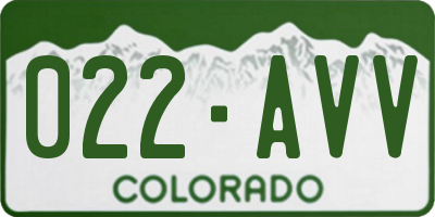 CO license plate 022AVV