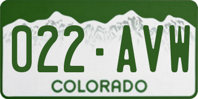 CO license plate 022AVW