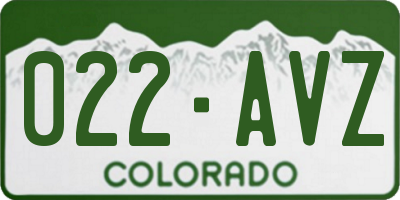 CO license plate 022AVZ
