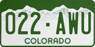 CO license plate 022AWU