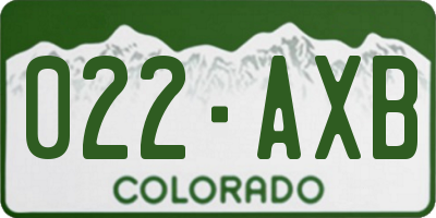 CO license plate 022AXB