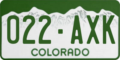 CO license plate 022AXK