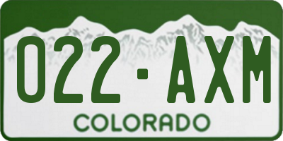 CO license plate 022AXM