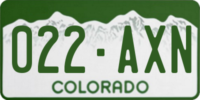 CO license plate 022AXN
