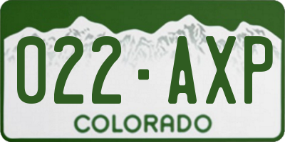 CO license plate 022AXP