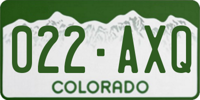 CO license plate 022AXQ