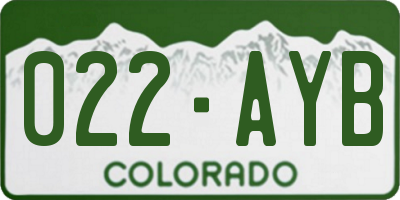 CO license plate 022AYB