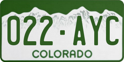 CO license plate 022AYC