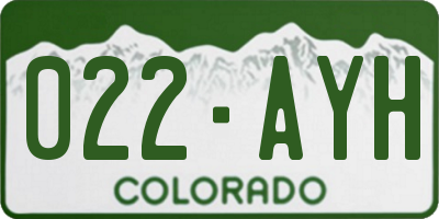 CO license plate 022AYH