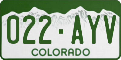 CO license plate 022AYV