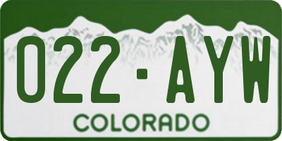 CO license plate 022AYW