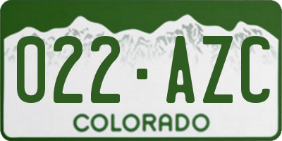 CO license plate 022AZC