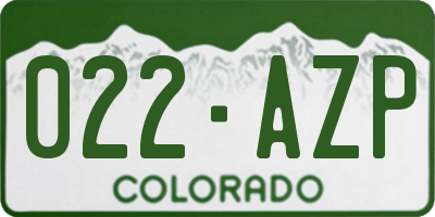 CO license plate 022AZP